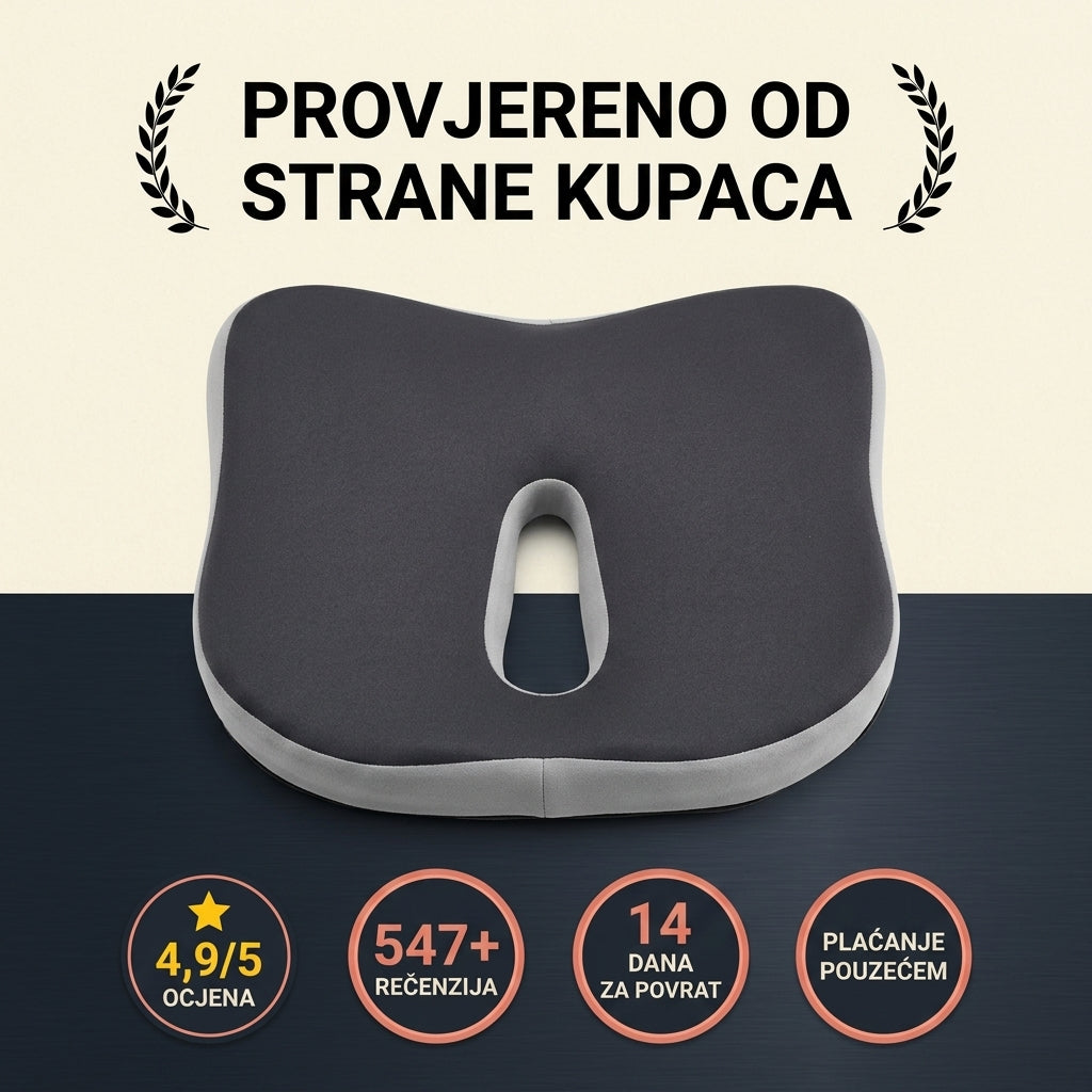 LunaBele™ - Ortopedski Jastuk za Sjedenje bez Bolova u Kukovima