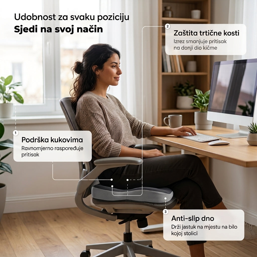 LunaBele™ - Ortopedski Jastuk za Sjedenje bez Bolova u Kukovima